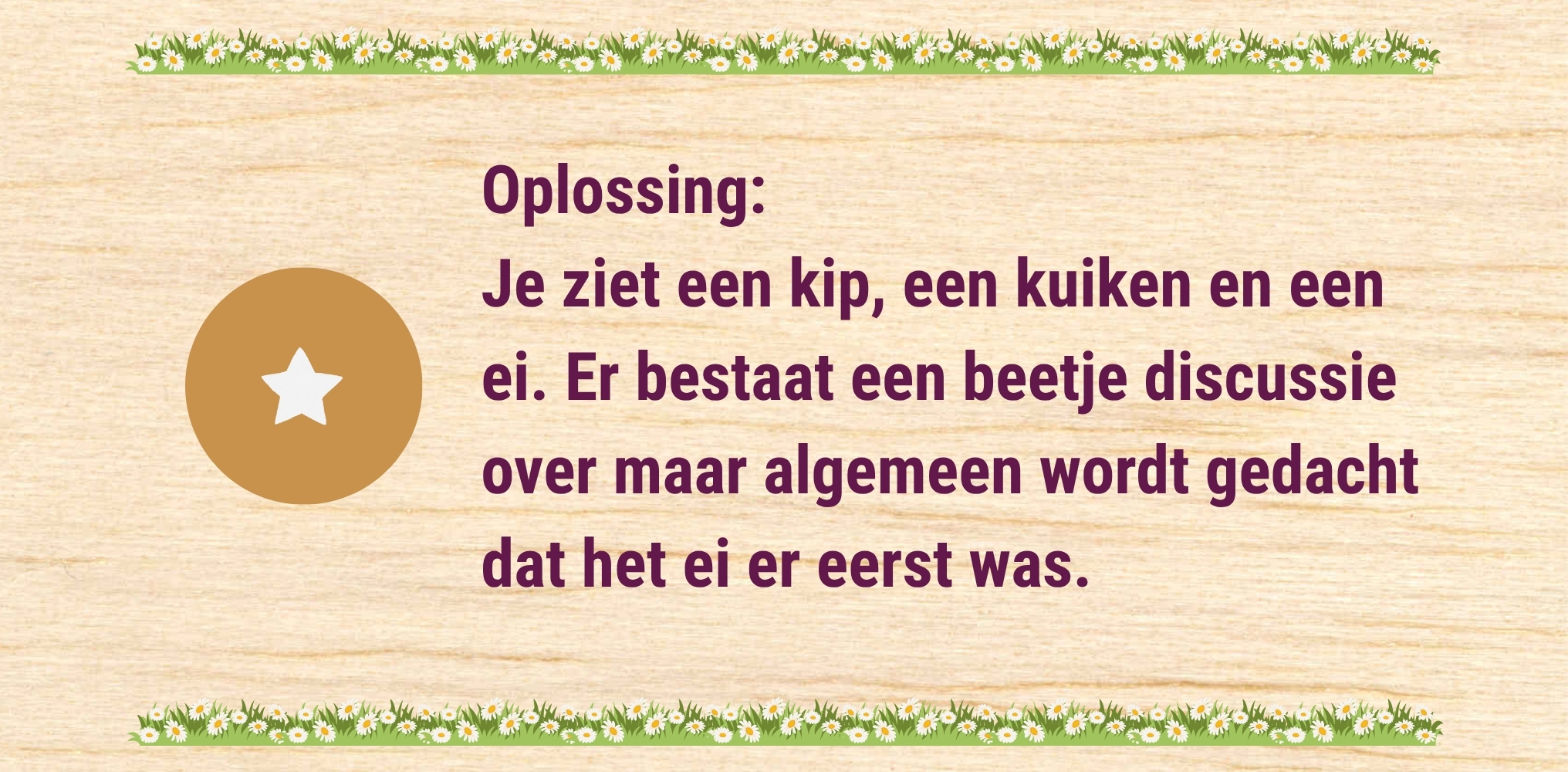 De kip - oplossing 1